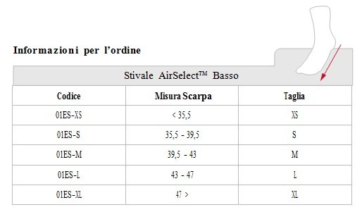 Aircast AIRSELECT BASSO Taglie