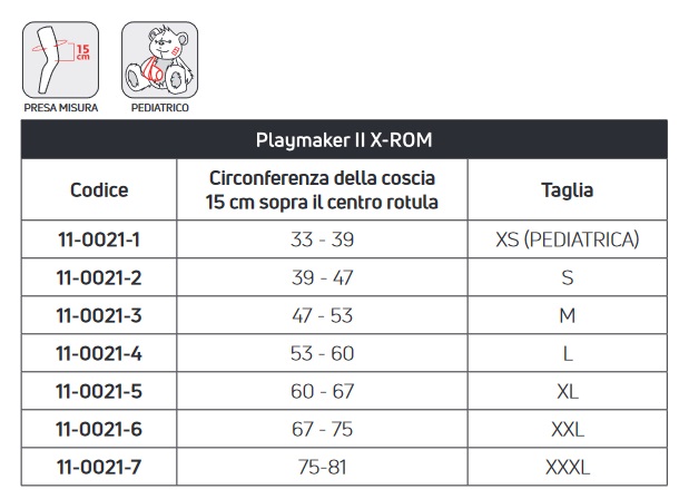 PLAYMAKER II X-ROM Ginocchiera articolata DONJOY taglie